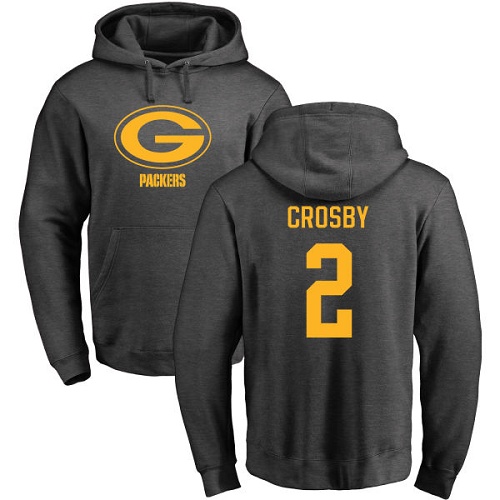 Green Bay Packers Ash #2 Crosby Mason One Color Nike NFL Pullover Hoodie